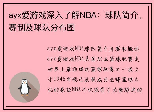 ayx爱游戏深入了解NBA：球队简介、赛制及球队分布图